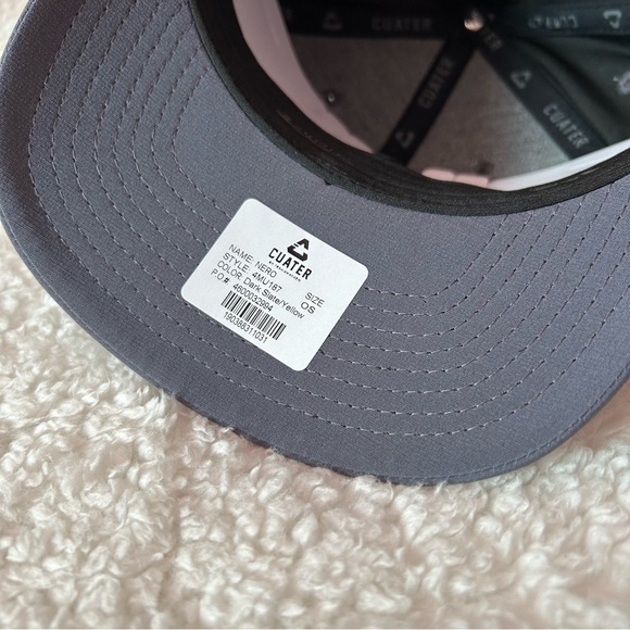 Travis Matthew Cuater Flex Fit Golf Adjustable Snapback Dark Slate & Yellow NEW - Picture 2 of 3